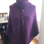 Maison Jules Womens Cable Knit Turtleneck Poncho Photo 1