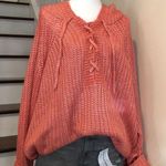 Torrid Rose Long Sleeve Chunky Woven Hooded Pullover W. Lace Up Front Sz 5X NWT Photo 0