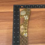 Vintage BAER SF Hammered Mixed Metal Boho Bohemian Woven Braided Belt One Size Tan Photo 12
