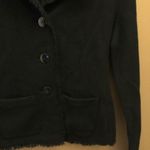 Talbots Petites Merino Wool Fringe Blazer Sweater Black Size P Photo 4