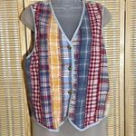 Handmade Vintage Reversible Patchwork Multicolored Plaid Cotton Vest Possibly  Photo 0