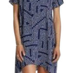 ASTR 🦎THE LABEL Navy & White Women's A-Line Dress - HI Low Hemline🌵 Photo 0