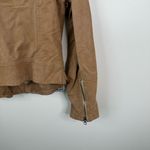 Free People  Fenix Vegan Faux Leather Zip Up Moto Jacket in Camel Womens Large Photo 4