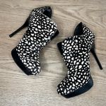 Dolce Vita Calf Hair Leather Animal Print Booties Ankle Boot Stiletto Womens 6.5 Black Photo 6