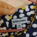 Shelby & Palmer  Size Medium M Textured Polka Dot Yellow Blue White Dress Photo 6
