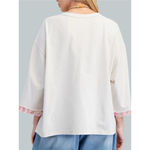 easel Size S Oversized Crochet Floral Patch 100% Cotton Top Photo 1