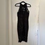 Bardot Isa Crochet Lace Cocktail Sheath Midi Dress French Black Size 8/M Photo 5