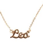 Leo Horoscope Letter Charm Pendant Necklace Gold Photo 2
