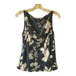 Carmen Marc Valvo Blue Floral Beaded Top Size 2 Photo 1