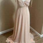 Lulus Thoughts Of Hue Blush Surplice Maxi Dress Pink Size Small Bridesmaid Prom Photo 1