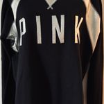 Victoria's Secret Victoria’s Secret black and Silver shiny Foil Sweatshirt & Pants outfit Set Photo 6