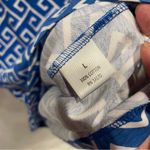 Cute vintage 90’s zig zag ocean blue waves cotton short sleeve top scoop neck Size L Photo 6