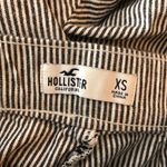 Hollister Womens Pants High Rise Ankle Crop Tapered Striped Black White XS Photo 2