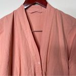 100% cotton pink peach button down spa robe sz S/M Photo 4
