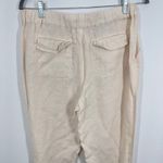 Joie  Linen Blend Jogger Pants Womens Medium Beige Drawstring Elastic Waist Photo 3