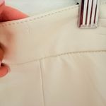 ZARA  Cream Faux Leather Cropped Pants Minimalist High Rise Straight Leg 6 - Flaw Photo 7