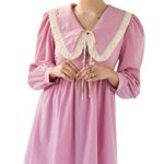 Sister Jane Farmyard Collared Mini Dress in Rose Shadow Pearl Collar NWT size XS Pink Photo 1