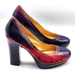 Kenneth Cole Reaction Purple Pink High Heel Pumps Chunky Platform Women Size 7.5 Photo 1