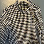 ZARA Knit Mock Neck Houndstooth Button Pullover Sweater Photo 6