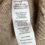 Fifteen Twenty Puff Sleeve Crewneck Sweater Ribbed Trim Wool Blend Oatmeal Small Photo 6