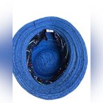 Giovannio Hat Blue Raffia Bucket Hat Blue Photo 3