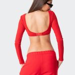 Edikted Red Sydney Ribbed Open Back Crop Photo 1