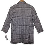 Candie's NWT Womens Oversized Blazer Black Plum Purple Plaid Long Sleeve Size XS Photo 1