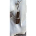Vintage Copper Rose Gold Long Tassle Multi Start and Dangle Earrings White Stone Photo 2