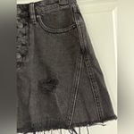 We The Free  Black Distressed Denim Mini Skirt‎ Photo 5