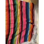 Multi Color Authentic Mexican Made Serape Sarape Poncho Woven Blanket Hot Pink Photo 2
