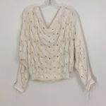 Free People  Desert Sands Cable Pullover in Ivory Size Small Knit Photo 1