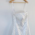 Dessy Collection Imitation Pearl Sequin Mesh Strapless Minidress White Size 4 Photo 5