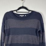 Vince Pullover Sweater Womens M Cashmere Metallic Rugby Stripe Blue Gray Photo 2