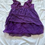 Vtg 90s Babydoll Dress Nightgown Chemise Purple Womens Medium Lingerie Sexy Y2K Photo 6