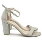 Stuart Weitzman  Nudistcurve 75 Glitter Block Heel Sandals Platino Size 7 Wedding Photo 7