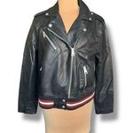 Levi's Levi’s NWT Faux Leather Moto Jacket Black Ribbed Hem Asymmetrical Zip Size XL Photo 0