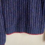 La Ligne Fuzzy Wuzzy V Neck Sweater Navy Blue Size XS Photo 11