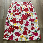 Gay Boyer floral print skirt suit VTG Lined Size 10 Spring Cotton Vibrant Classy White Photo 9