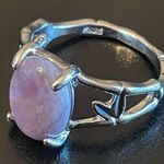 Exquisite purple amethyst S925 silver ring size 10 Photo 2