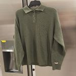 💕LUNYA💕 Cozy Cotton Silk Polo Pullover Sweater ~ Canopy Green M NWT Size M Photo 0