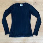 DKNY  - Long Sleeve Semi Sheer Crew Neck  Top in Black Photo 0