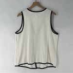 Anthropologie  Black Trim Color Block White  Button Front Vest‎ Stretch Crepe XL Photo 8