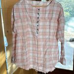 Beach Lunch Lounge Womens Mia Pucker Plaid Round Neck Tunic Top Size Small Photo 9