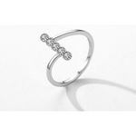 Boutique NEW Women's Bezel Set Simulated Diamond Platinum-Plated S925‎ Band Ring, Size 7 Photo 8