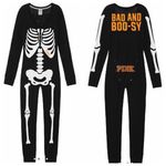 Victoria's Secret Victoria’s Secret Pink Thermal Sleep Skeleton Onesie Black XS Photo 1