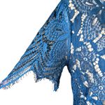 EXPRESS Dark Teal Lace Blouse Lined Photo 6