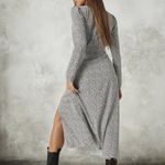 Missguided White Sprinkle Print Half Button Long Sleeve Midi Tea Dress Large Photo 2