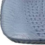 Brahmin Marianna Melbourne Leather Tote Bag Periwinkle Blue Croc Embossed Photo 6