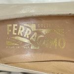 Salvatore Ferragamo Heels Beige Quilted Bow Size 10 Leather Classic Elegant Chic Photo 7