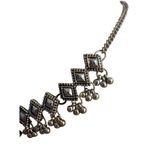 Freedom Gold Tone Choker Necklace Diamond Design Dangles Adj 11.5" + 3" Photo 2